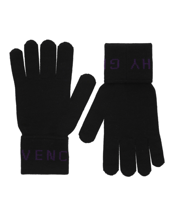 Logo Wool Gloves In Black
