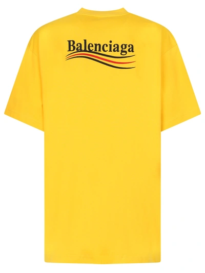 Shop Balenciaga Cotton T-shirt In Yellow
