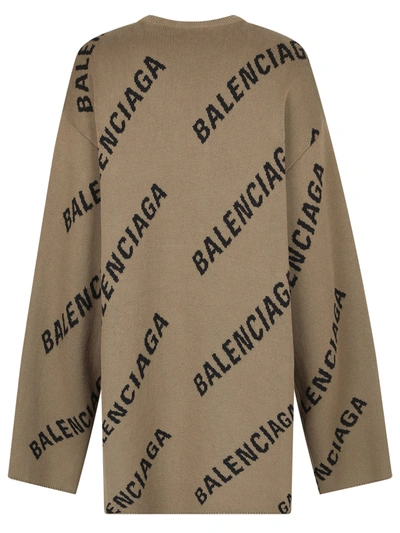 Shop Balenciaga Wool Blend Sweater In Brown