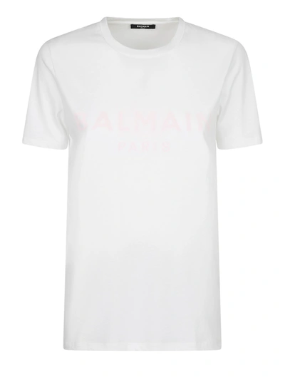 Shop Balmain Cotton T-shirt In White