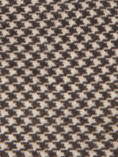Brunello Cucinelli Houndstooth Pattern Tie In Grey