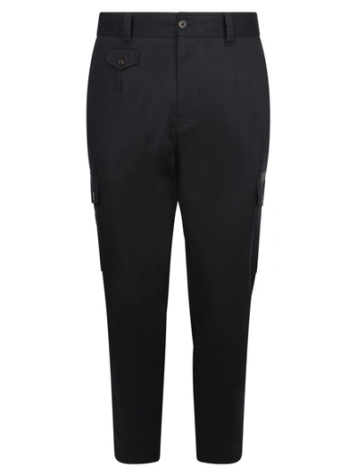 Shop Dolce & Gabbana Cotton Trousers In Blue