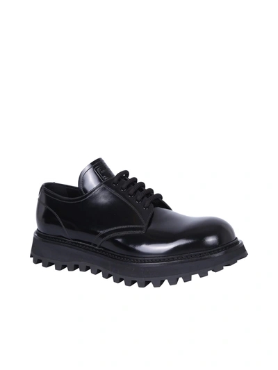 Shop Dolce & Gabbana Leather Derby Shoes In Black