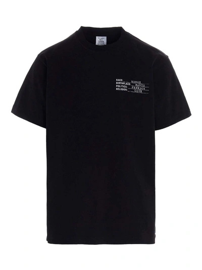 Shop Vetements Human Identity T-shirt In Black