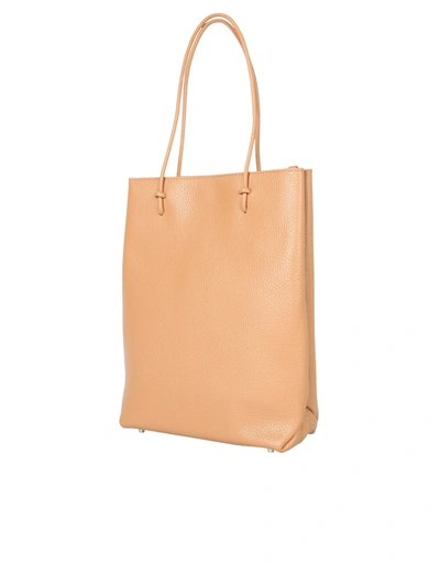 Shop Furla Essential M Leather Bag In Beige