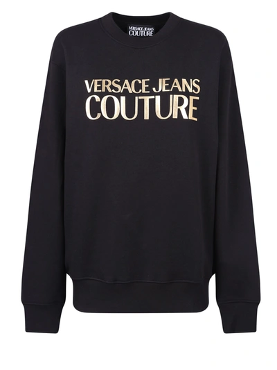 Shop Versace Jeans Couture Cotton Sweatshirt In Black