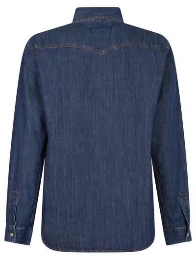 Shop Versace Jeans Couture Denim Shirt In Blue
