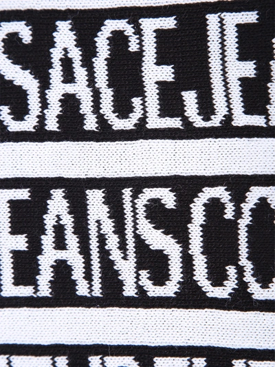 Shop Versace Jeans Couture Wool Blend Scarf In Black