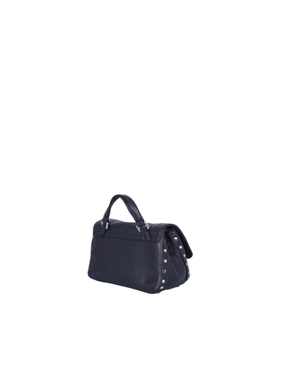 Shop Zanellato Postina Daily Giorno Baby Leather Bag In Blue