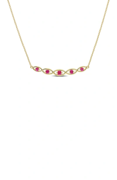 Shop Delmar Created Ruby Necklace In Red