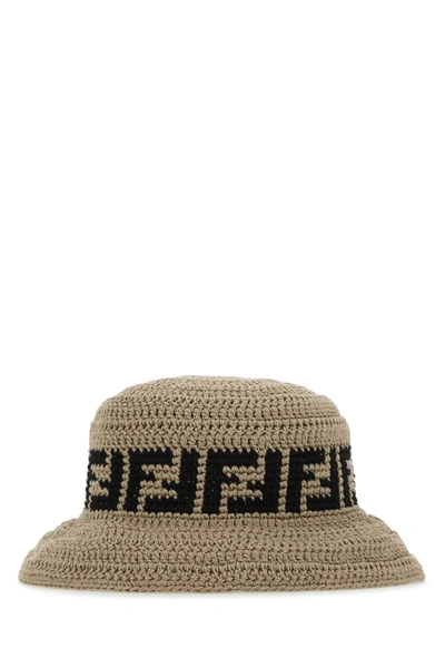 Shop Fendi Double F Wide Brim Hat In Multi