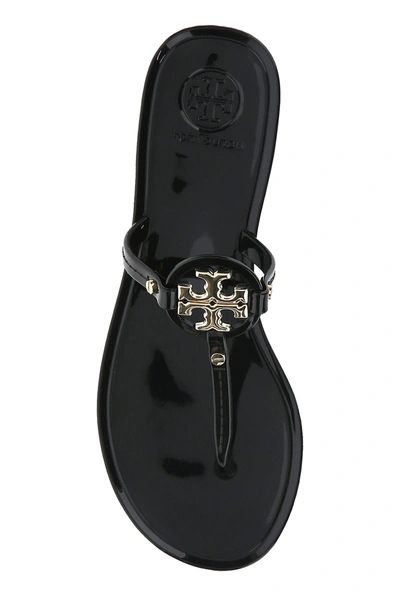 Shop Tory Burch Black Leather Mini Miller Thong Slippers Nd  Donna 5