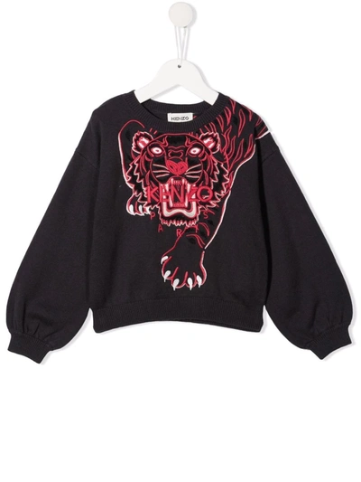 Shop Kenzo Tiger-motif Cotton Sweatshirt In Grey