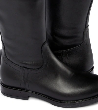 Shop Balmain Buckled Leather Boots In Black