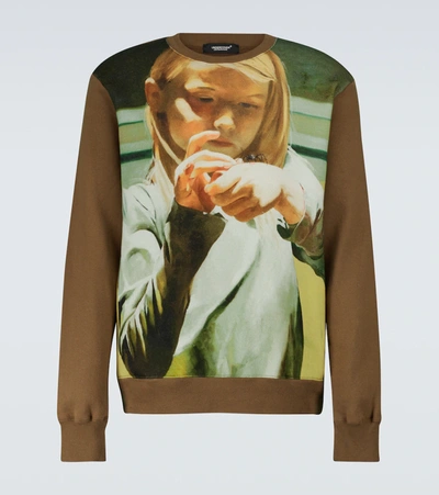 Shop Undercover Printed Cotton Sweatshirt In Brown