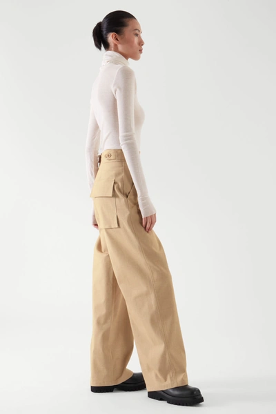 Cos Slim-fit Merino Wool Turtleneck Top In White