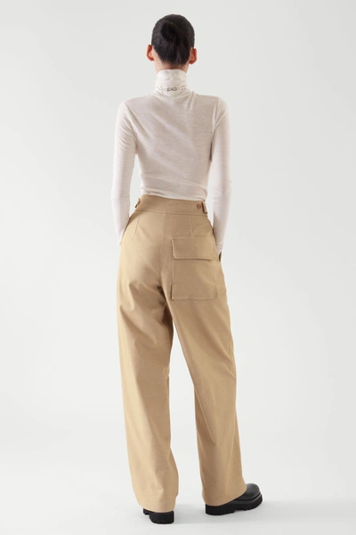 Cos Slim-fit Merino Wool Turtleneck Top In White