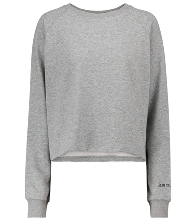 Shop Adam Selman Sport Stretch-cotton Cropped Sweatshirt In Grey