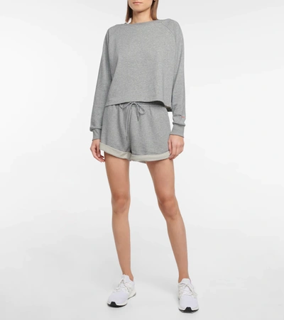 Shop Adam Selman Sport Cotton-blend Shorts In Grey