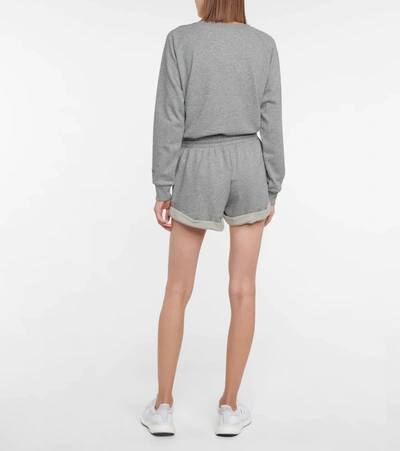 Shop Adam Selman Sport Cotton-blend Shorts In Grey