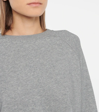 Shop Adam Selman Sport Stretch-cotton Cropped Sweatshirt In Grey