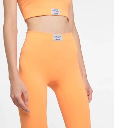 Shop Adam Selman Sport Assential Mid-rise Leggings In Yellow