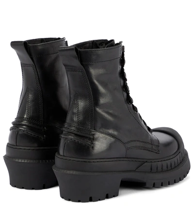 Shop Acne Studios Lace-up Leather Boots In Black