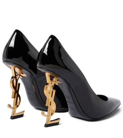 Saint Laurent 110mm Opyum Patent Ysl-heel Pumps In Black