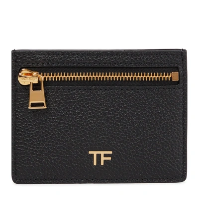 Shop Tom Ford Leather Card Holder In Black