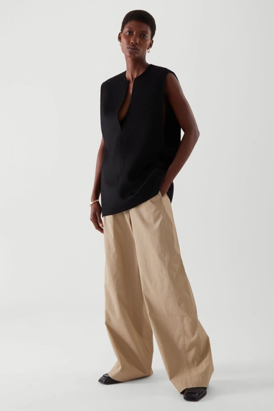 Cos Deep V-neck Sleeveless Top In Black | ModeSens