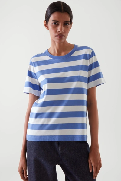 Shop Cos Regular Fit T-shirt In Blue / White