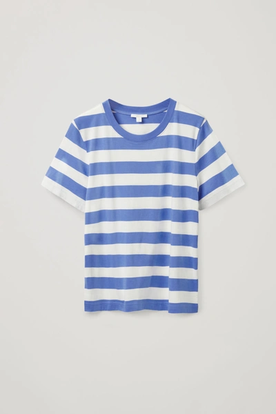 Shop Cos Regular Fit T-shirt In Blue / White