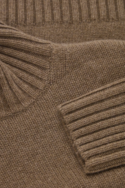 Cos Cashmere Funnel Neck Jumper In Brown