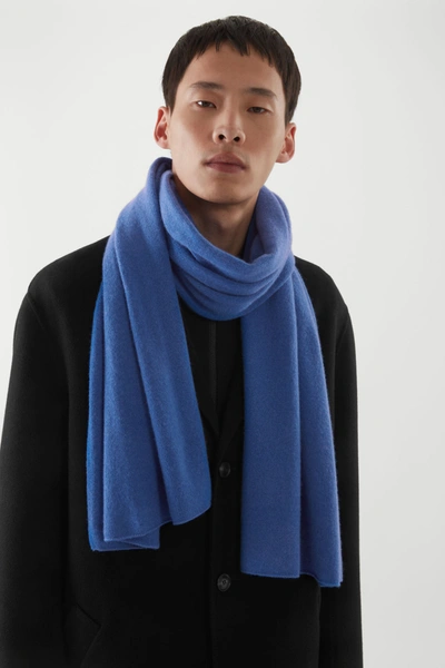 Shop Cos Pure Cashmere Scarf In Blue