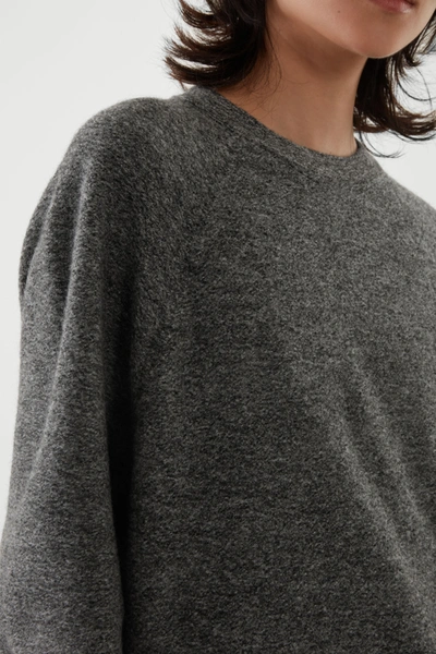 Cos Oversized-fit Wool T-shirt Dress In Dark Gray