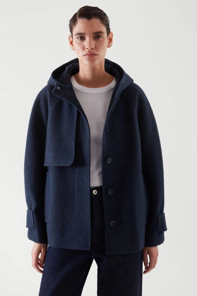 Cos navy coat best sale