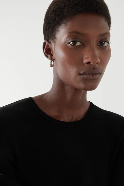Cos Crew-neck Merino Wool Top In Black