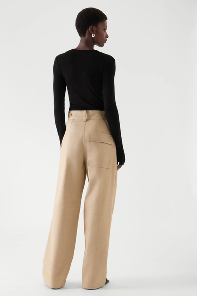 Cos Crew-neck Merino Wool Top In Black