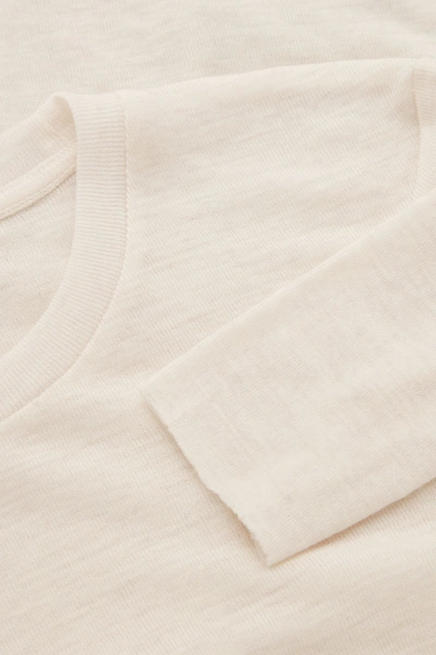 Cos Crew-neck Merino Wool Top In White