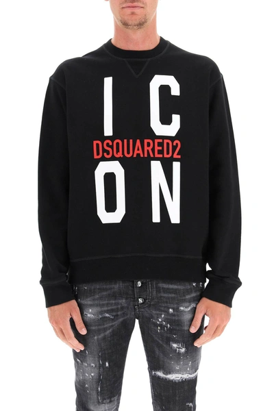 Shop Dsquared2 Icon Crewneck Sweatshirt In Black