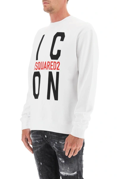Shop Dsquared2 Icon Crewneck Sweatshirt In White