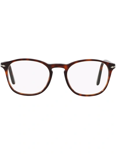 Shop Persol Po3007v Slim-frame Glasses In Brown
