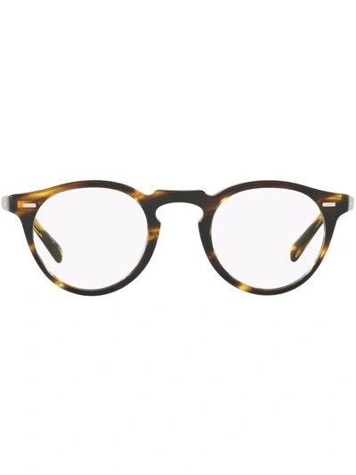 Shop Oliver Peoples Gregory Peck Tortoiseshell Glasses In Brown