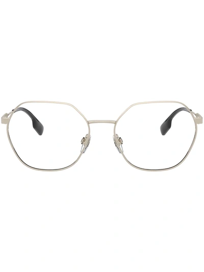 Burberry Eyewear Erin Check-trim Glasses In Gold