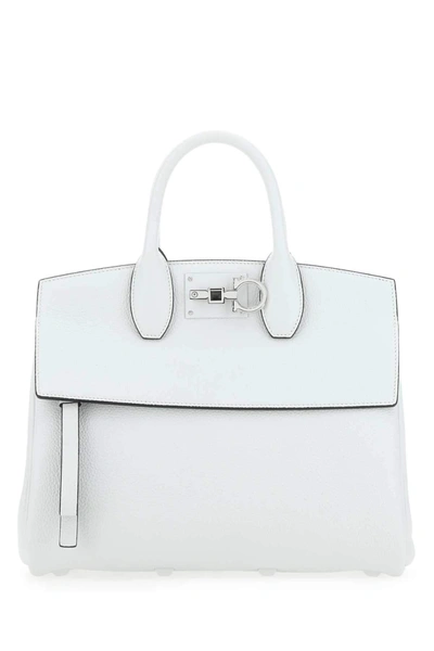 Shop Ferragamo Salvatore  The Studio Handbag In White