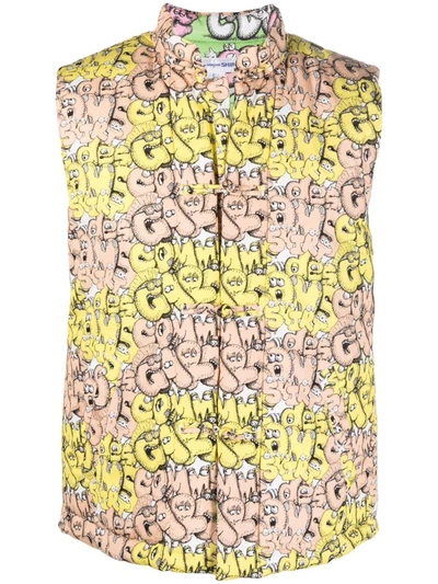 Comme Des Garçons Shirt Yellow/orange Kaws Waistcoat In 黄色
