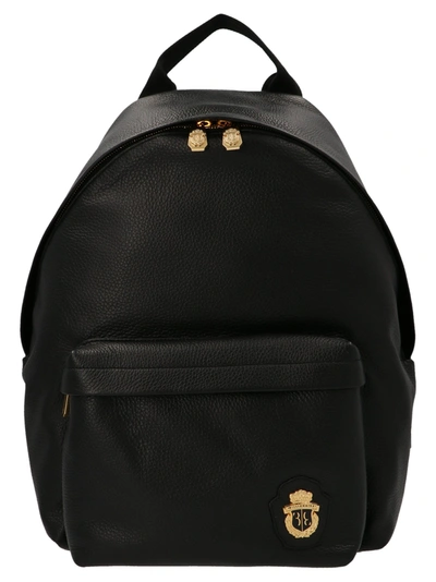 Shop Billionaire Logo Plaque Backpack In Black