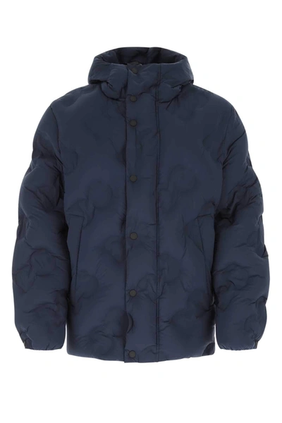 Shop Dolce & Gabbana Quilted Hooded Coat In Navy