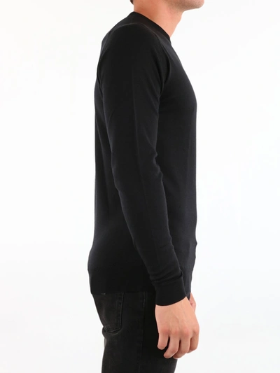 Shop John Smedley Black Merino Wool Sweater