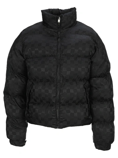 Shop Misbhv Monogram Print Puffer Jacket In Black